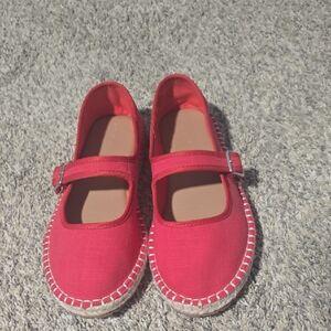Old Navy Red Mary Jane Espadrilles with Buckle Strap